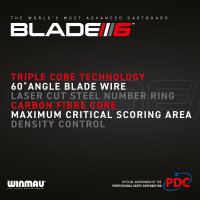 Winmau Dartscheibe Dartboard Bristle Board Blade 6 TRIPLE CORE CARBON