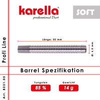 Dartbarrel Softbarrel Karella Profi Line PLS-05 85%...