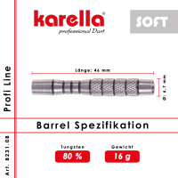 Dartbarrel Softbarrel Karella Profi Line PLS-08  80%...