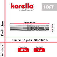 Dartbarrel Softbarrel Karella Profi Line PLS-02 80% Tungsten 17 g